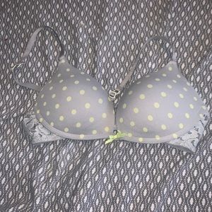 Grey Polka Dot Bra